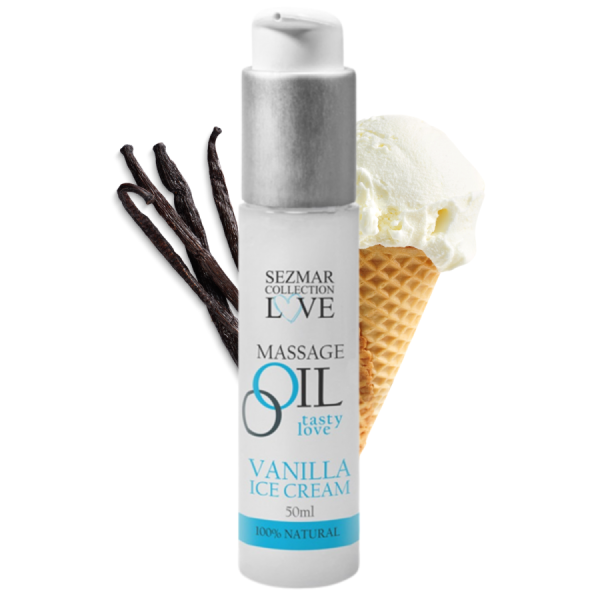 Huile de massage comestible Vanille glacée 50ml 